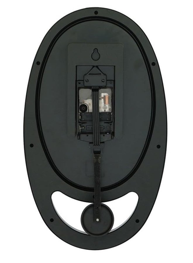 CRAFT SMITH Decorative Oval Plastic Analog Black Dial Home/Office Decor Full Figure Pendulum Wall Clock (Size: 24 x 5.5 x 40 CM | Weight: 705 grm | Colour: Black) - Image 2